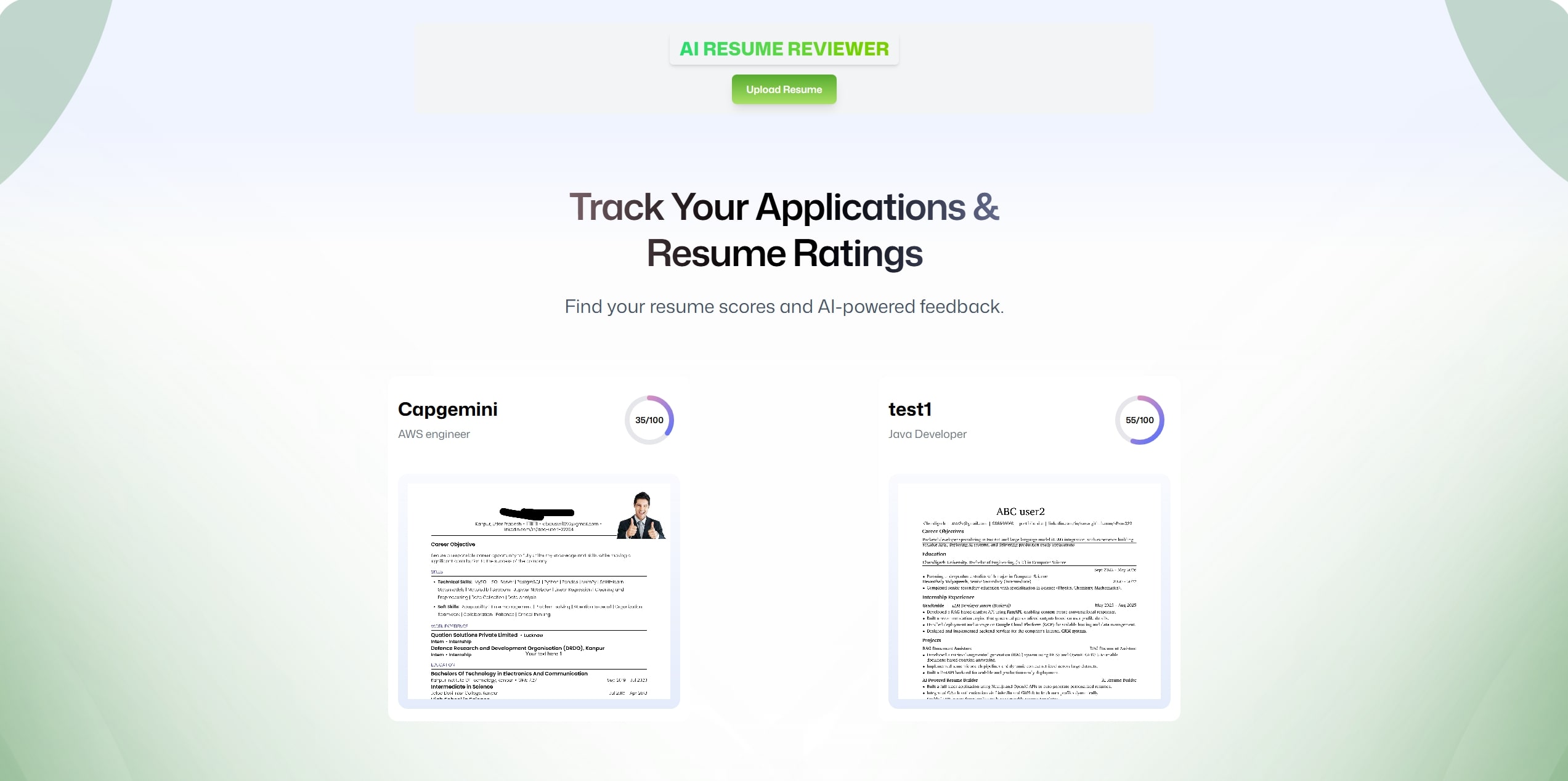 AI ResumeAnalyzer Screenshot
